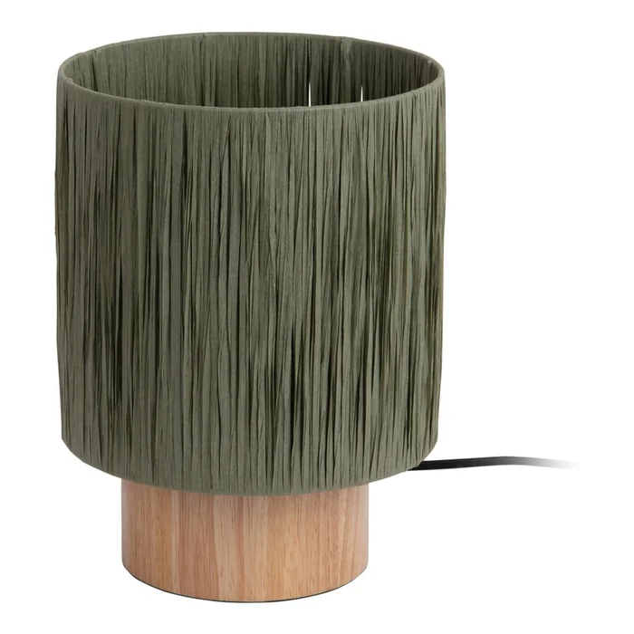 Zelená stolní lampa s papírovým stínidlem