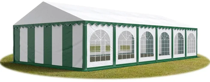 Zeleno-bílý party stan Economy 6x12 m