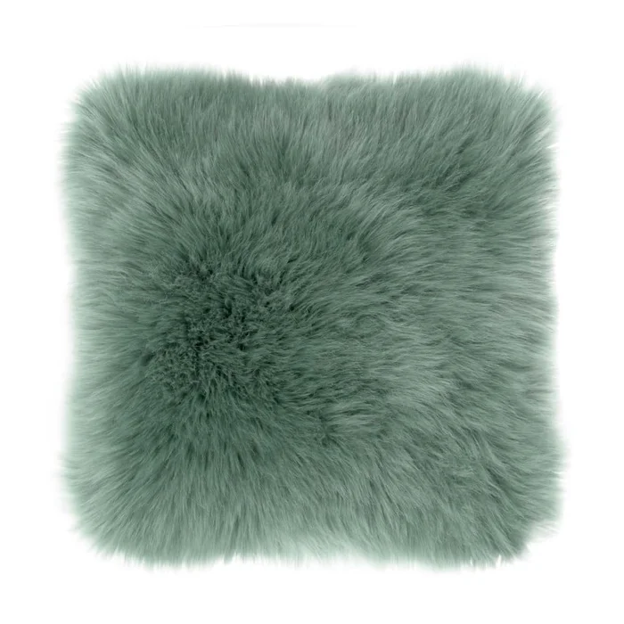 Zelený polštář Tiseco Sheepskin 45x45 cm