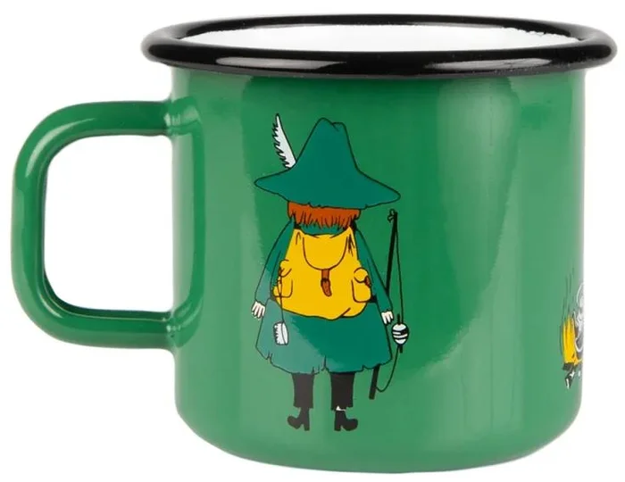 Zelený smaltovaný hrnek Snufkin 0,37l
