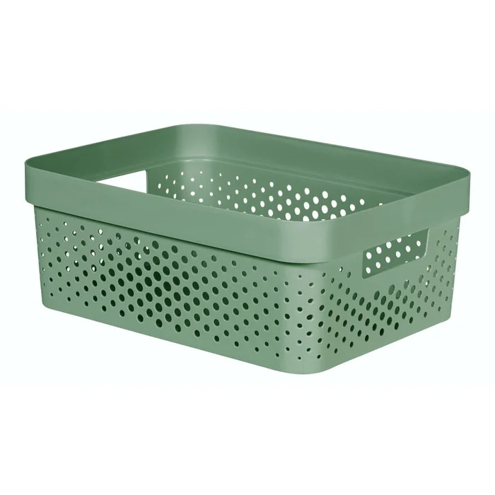 Zelený úložný košík Curver Infinity Dots 11 l
