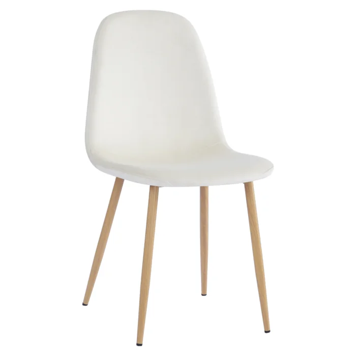 Židle Dulux Velvet béžová – látka/buk, LEGA NEW
