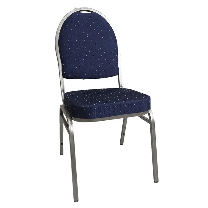 Židle Jeff 3 New s modrou látkou a šedým rámem