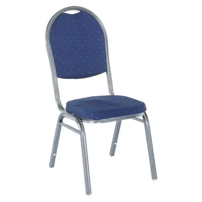 Židle Jeff tmavě modrá látka šedý rám