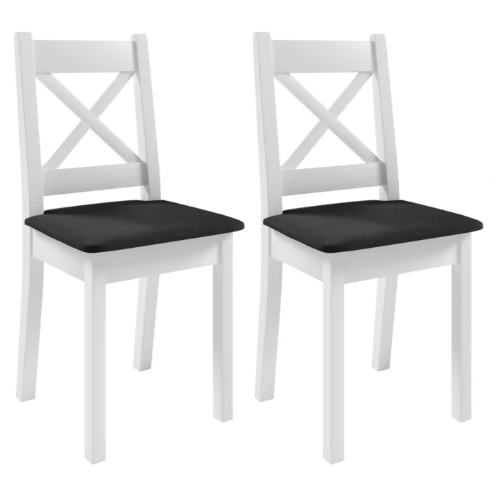 Židle REMY KX, set 2, bílá/tmavě šedá