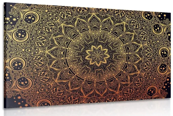 Zlatá orientální mandala - Umělecký obraz do vašeho domova