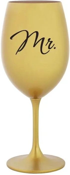 Zlatá sklenice na víno 350 ml MRS.