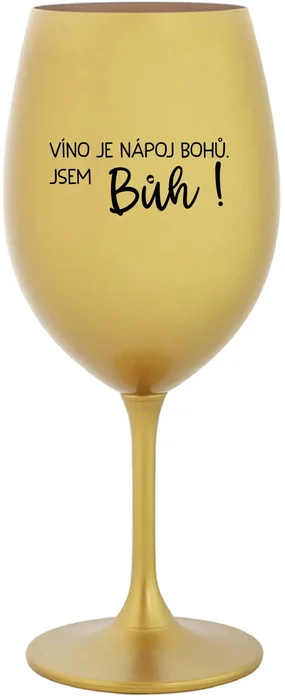 Zlatá sklenice na víno 350 ml s motivem Božského vína