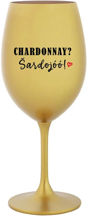Zlatá sklenice na víno Chardonnay 350 ml