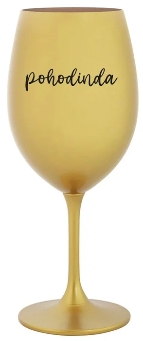 Zlatá sklenice na víno POHODINDA 350 ml