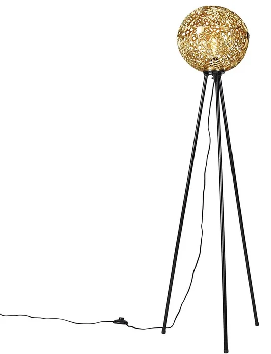 Zlatá stojací lampa Art Deco Maro