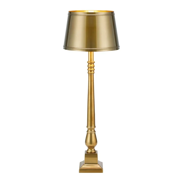 Zlatá stolní lampa s kovovým stínidlem Metallo