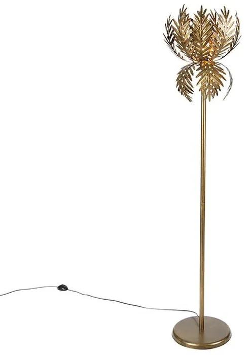 Zlatá vintage stojací lampa Botanica
