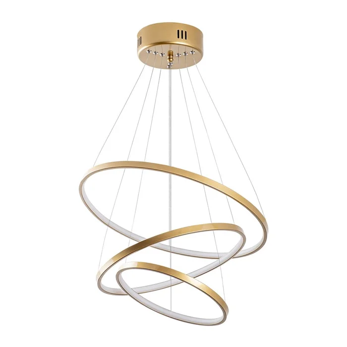 Zlaté závěsné LED svítidlo Simit 50 cm
