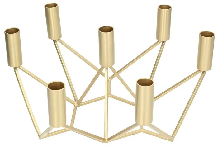 Zlatý kovový svícen Orija - 18 cm