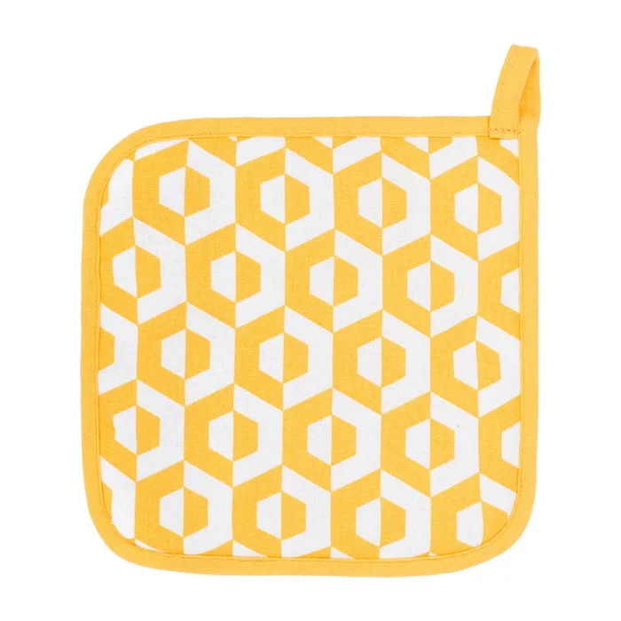 Žlutá bavlněná chňapka Hexagon Tiseco Home Studio