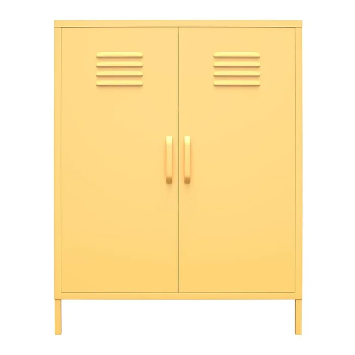 Žlutá kovová skříňka Novogratz Cache 80x102 cm