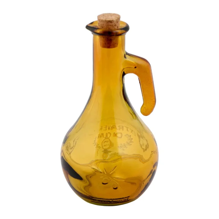 Žlutá recyklovaná skleněná láhev na olej 500 ml
