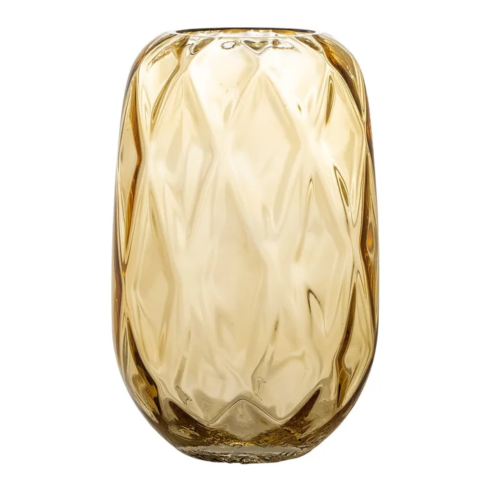 Žlutá skleněná váza Klarasofie 25 cm