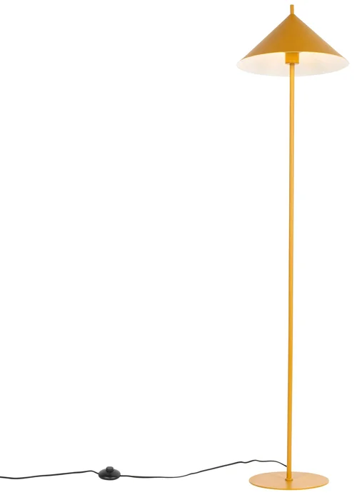 Žlutá stojací lampa Triangolo
