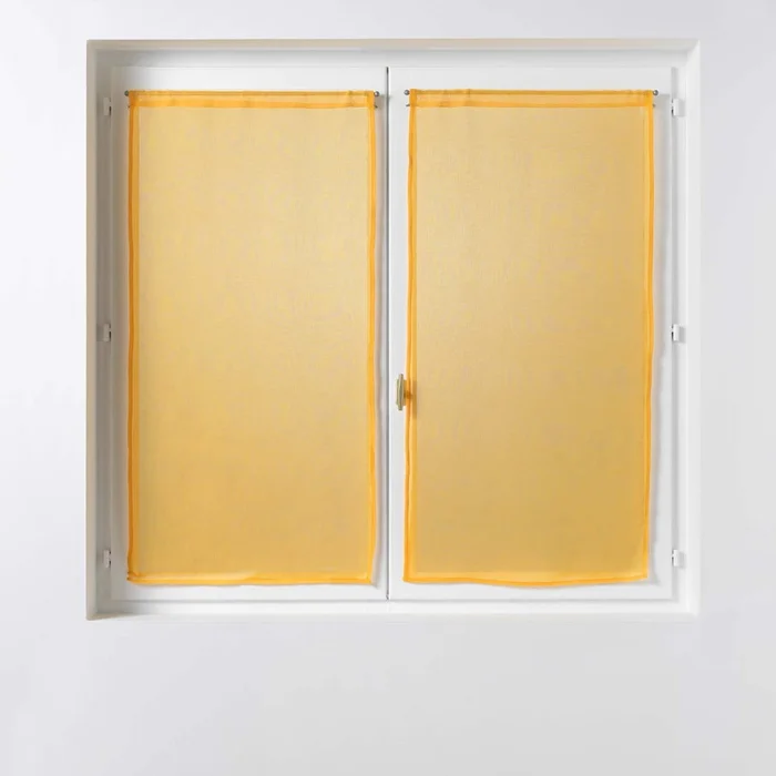 Žluté voálové záclony, sada 2 kusy 60x120 cm