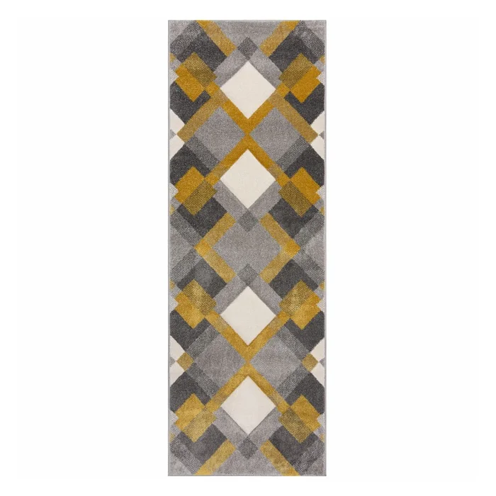 Žluto-šedý běhoun Nimbus 80x230 cm