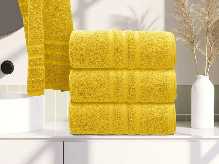 Žlutý bavlněný ručník Comfort 50x100 cm