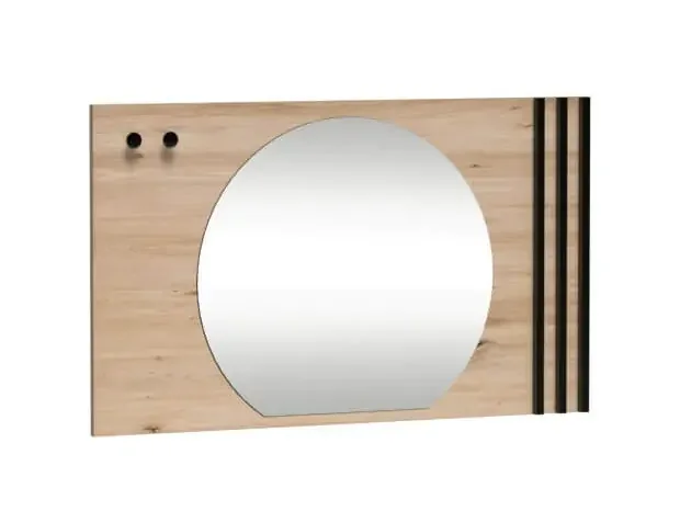 Zrcadlo BARBUS s panelem – dub artisan/černá