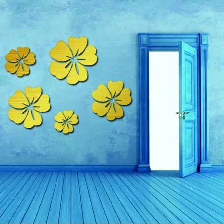 Zrcadlové dekorace na zeď zlaté
