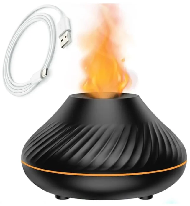 Zvlhčovač vzduchu ve tvaru sopky s LED efektem 130 ml